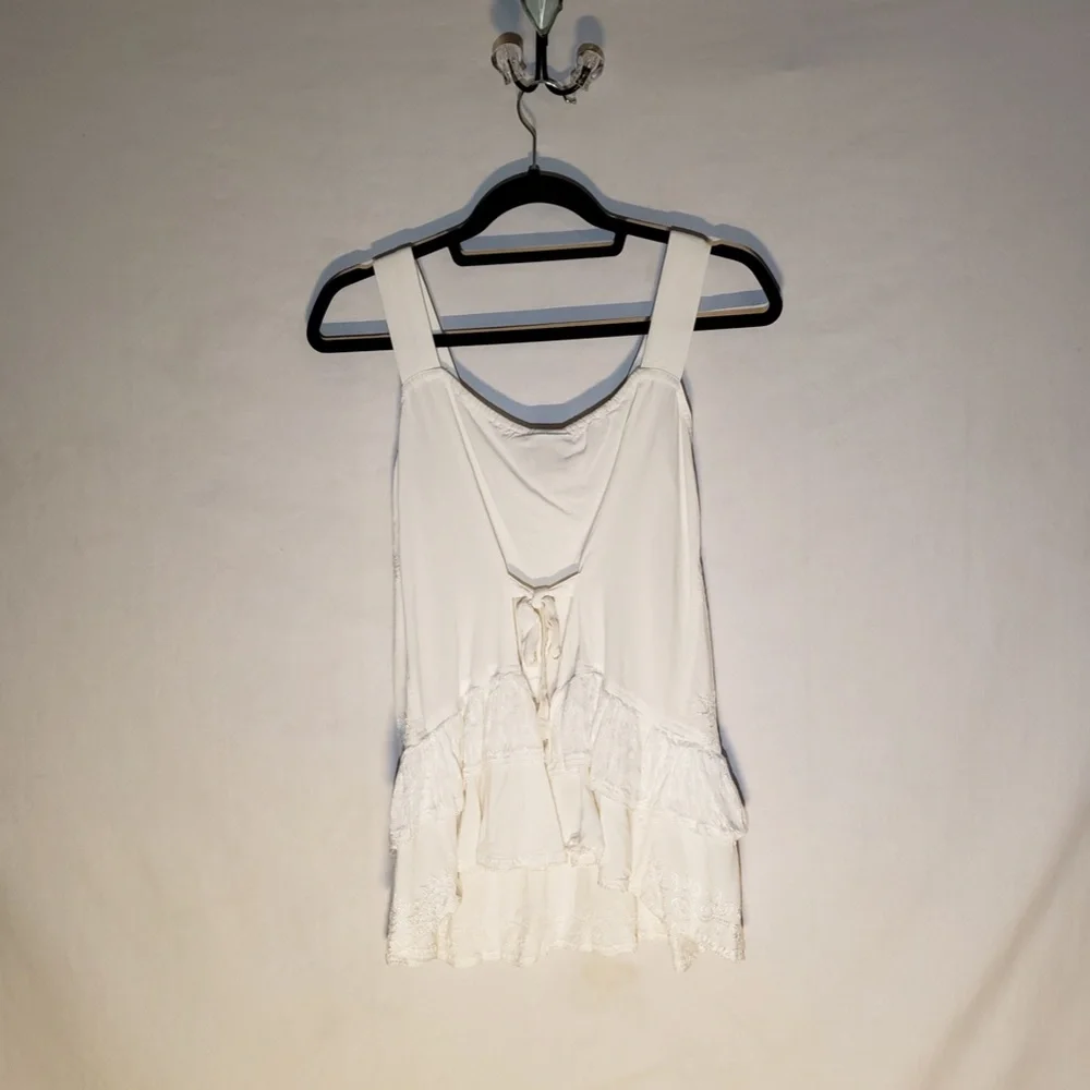 *Braja* Cream tank top with tie back, free size - Picture 2 of 8